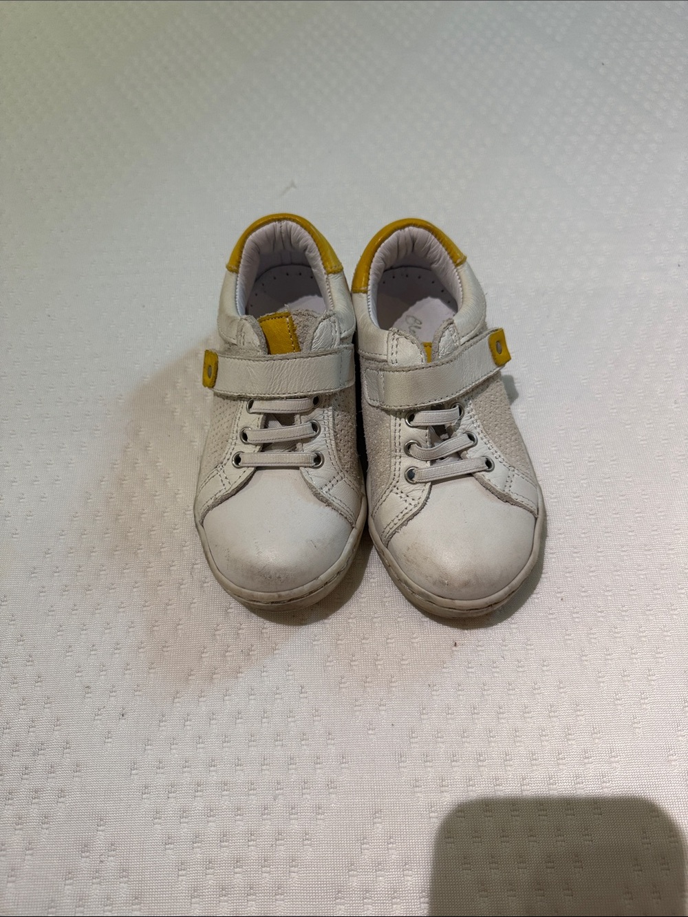 Kids White Sneakers with Yellow Accent - Casual Comfort
